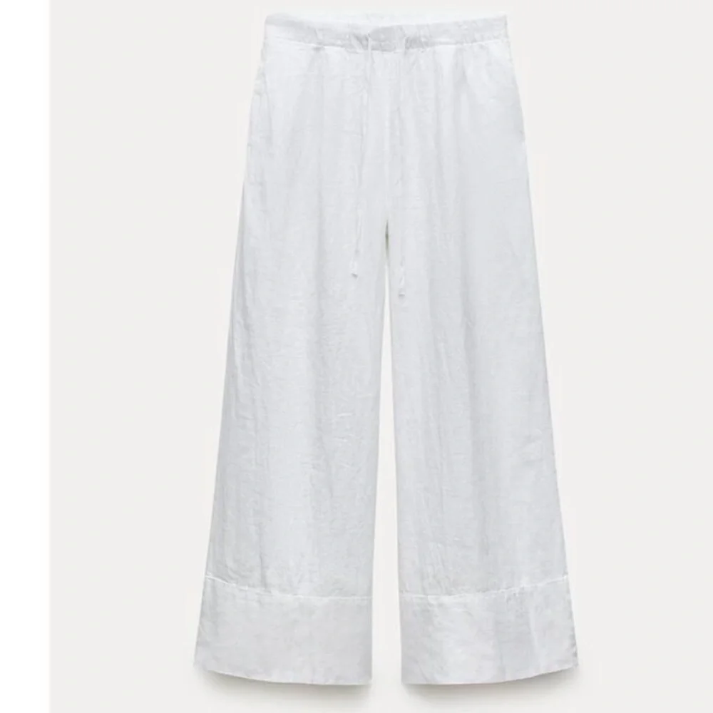 TREND NEW ZARA 100% LINEN blogger fav LINEN PANTS size XXL 🚨NO DISCOUNT